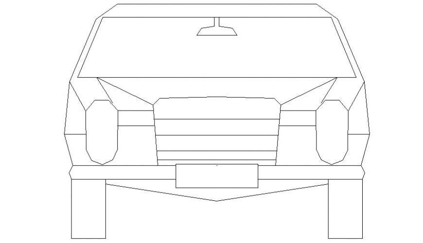 Elevation of car details 2d drawing autocad file