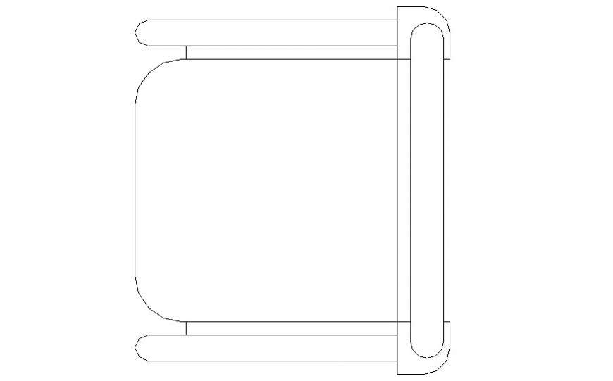 Elevation of chair block drawing in autocad