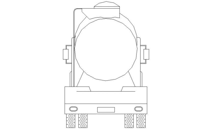 Elevation of transportation truck 2d view in autocad