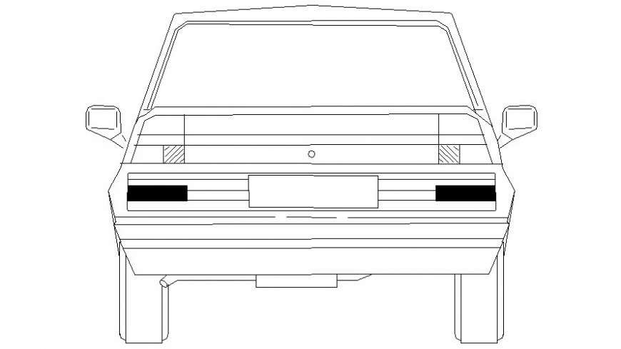 Elevation of vehicle blocks 2d view drawing in autocad software