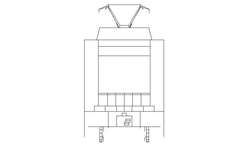 Elevation of vehicle transportation unit of the train in autocad