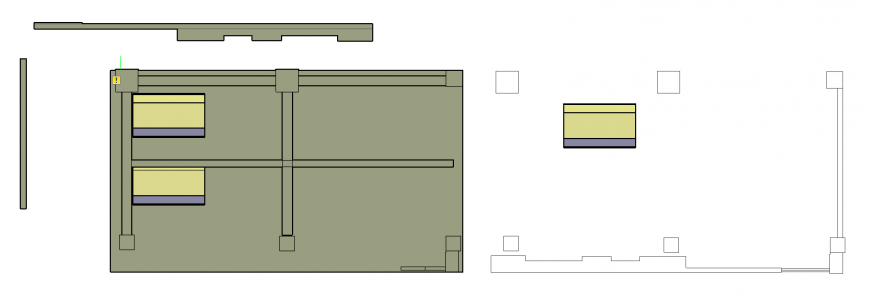 Elevation off wall exterior plan detail dwg file.