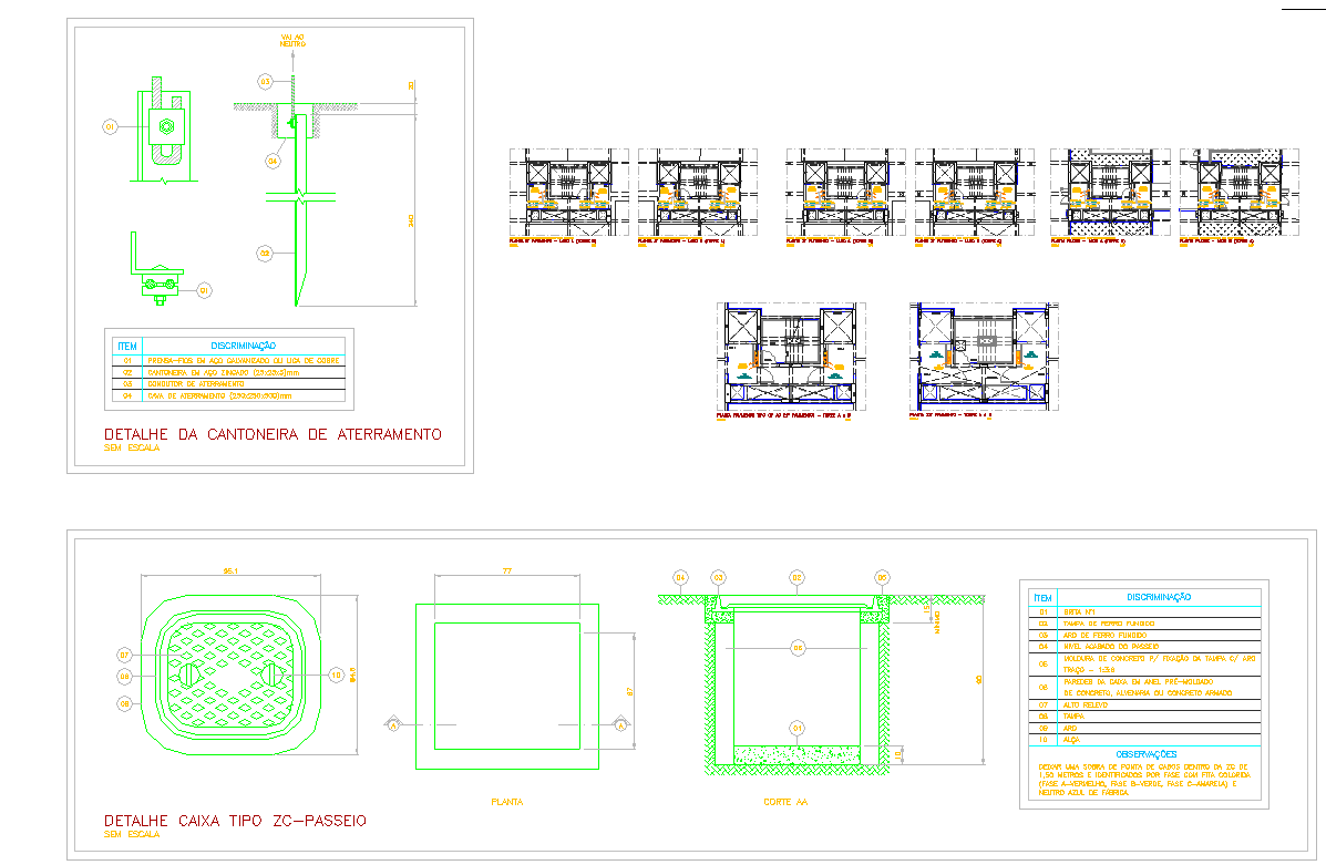 Utility Box & Grounding System DWG Drawing for Architecture Use