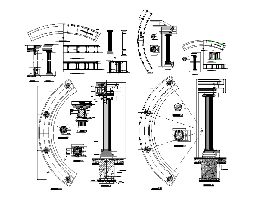 European pillars detail, Autocad file