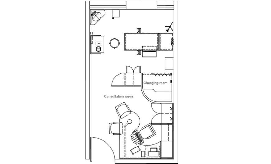 Examination room of a hospital plan