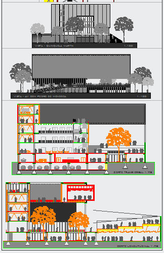 Elevation design of High rise building design drawing