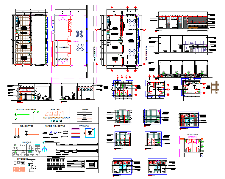 Restaurant With Bath Room Detail Plan