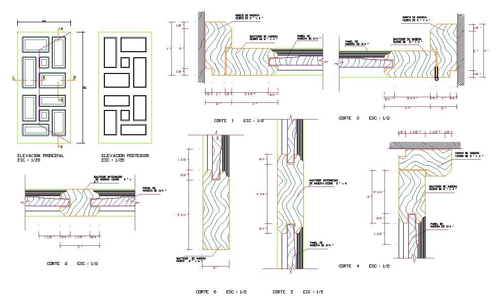 Wood Door Detail DWG