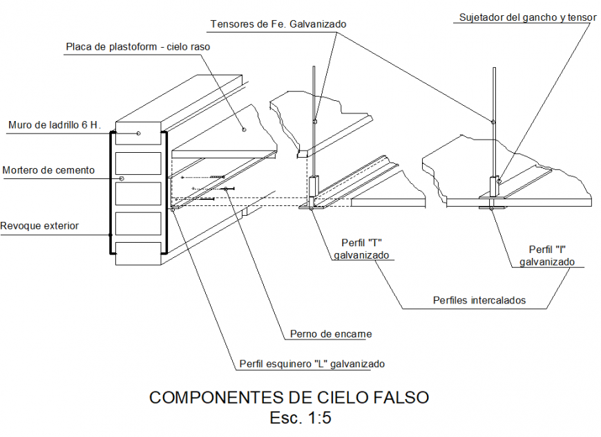 False sky components section autocad file