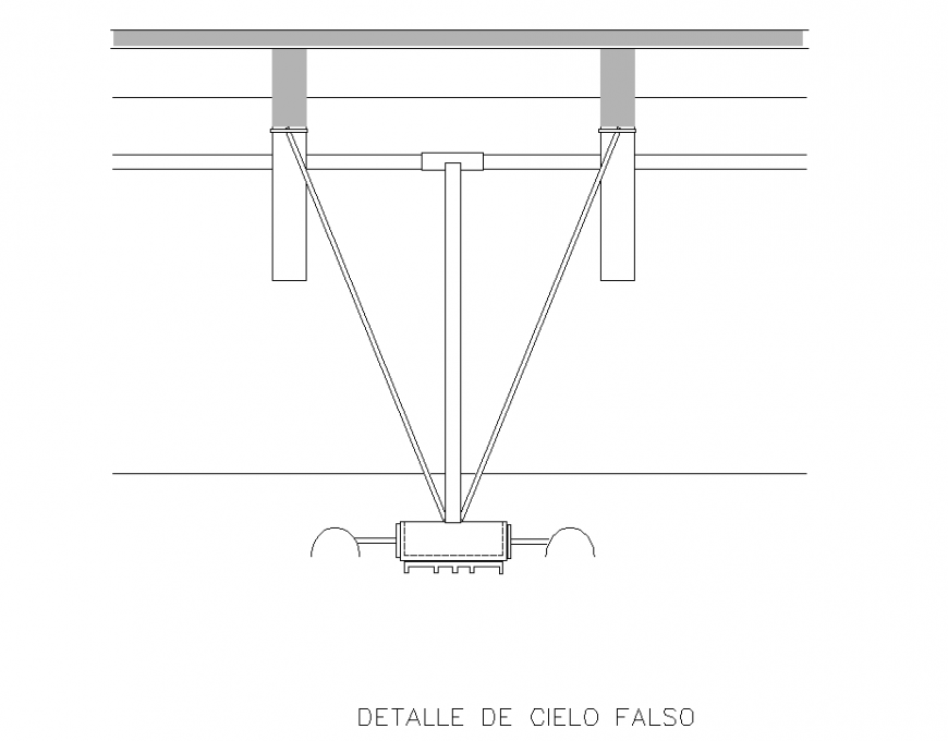 False sky detail section plan autocad file