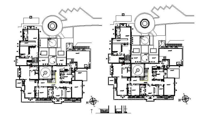 Farmhouse plan drawing in dwg file.