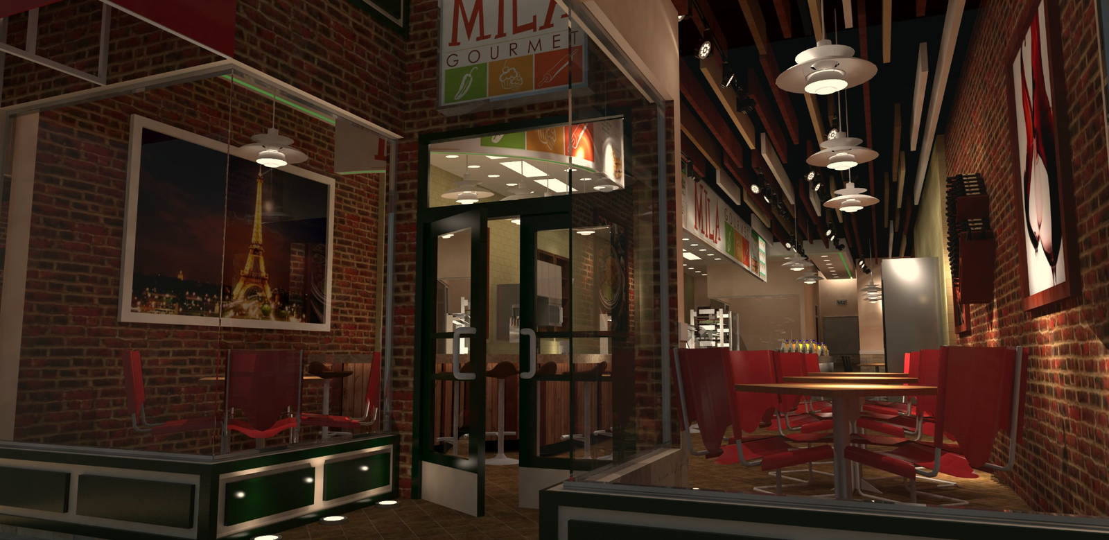 Full 3D AutoCAD Drawing of Restaurant Project in DWG Drawing File