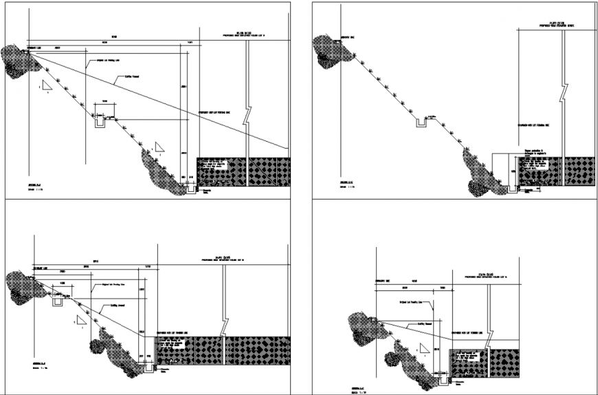 Fencing plan detail dwg file.