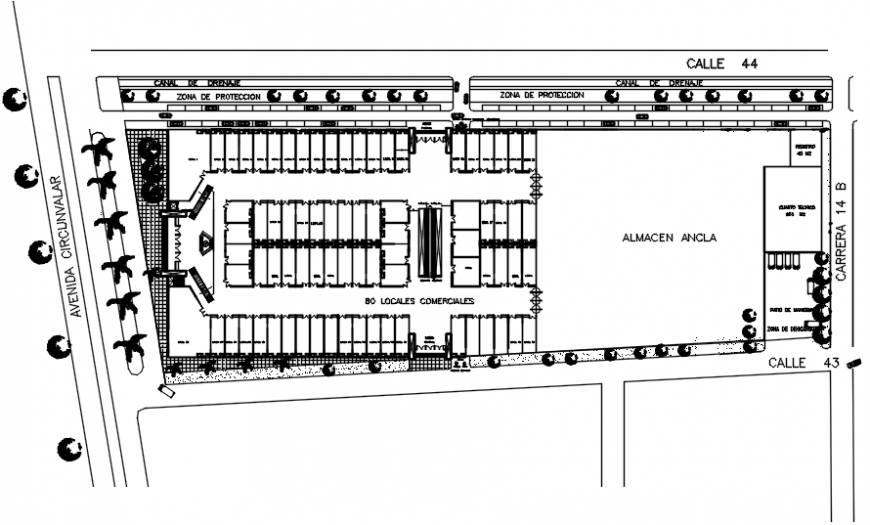 First floor layout plan of shopping centre autocad file