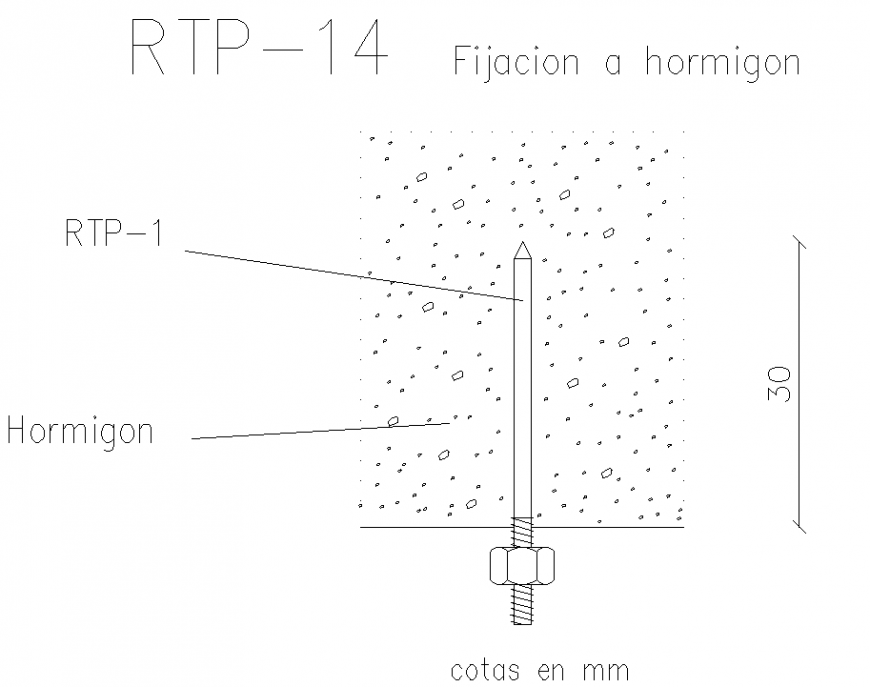 Fixation to concrete section layout file