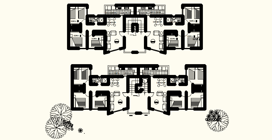 Modern Contemporary House Plans In DWG File