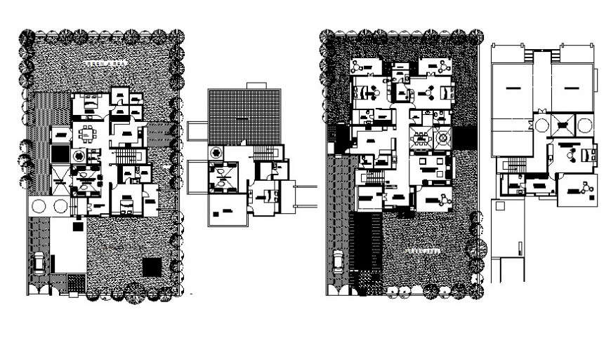 Floor plan drawings details of housing residential bungalow autcad file