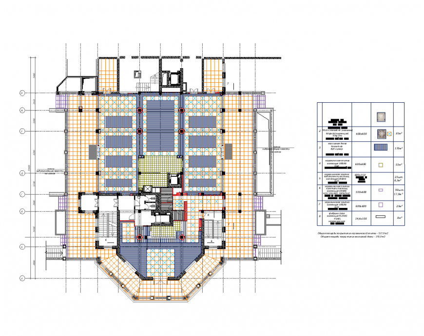 Floor plan of hotel with area detail dwg file