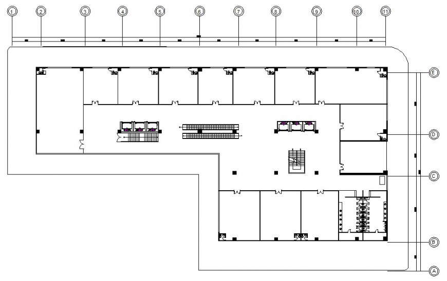 Floor plan of hotel with auto cad file