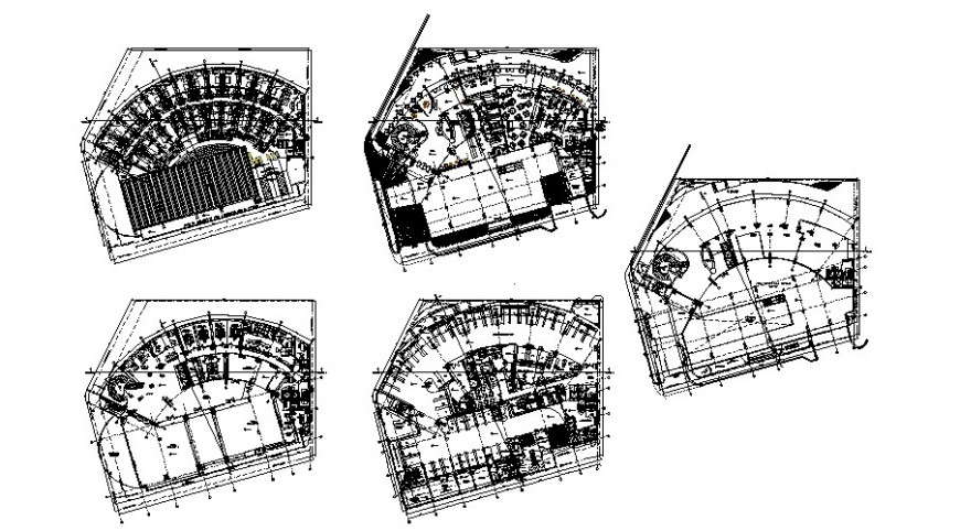 Floor plan of hotels in auto cad