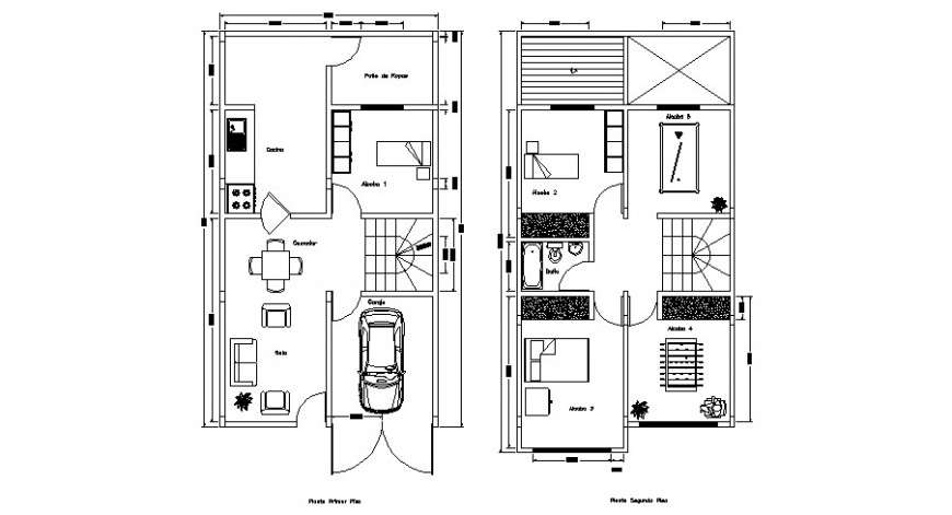 Floor plan of house in auto cad