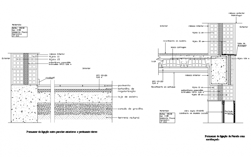 Flooring and wall section plan autocad file