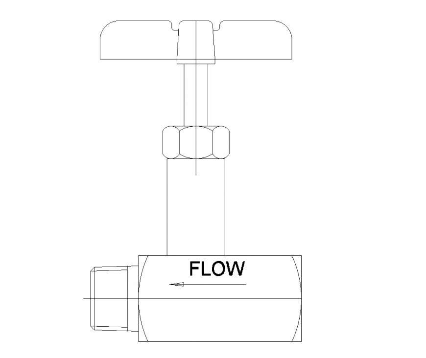 Flow control valve plan autocad file