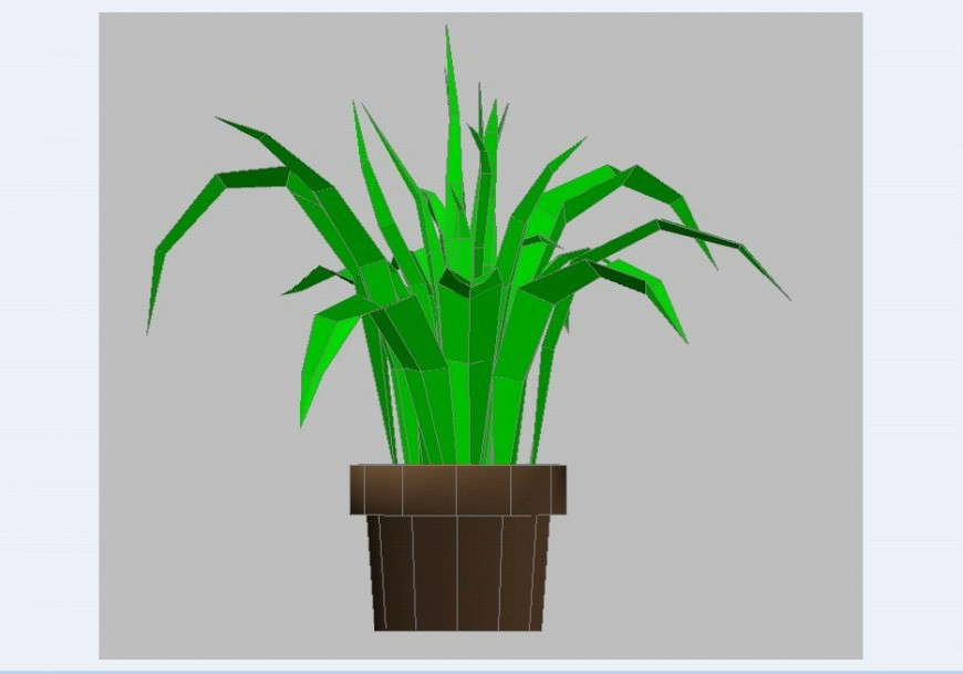 Flower pot block of tree and plant in auto cad file