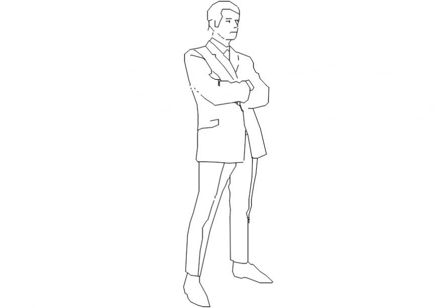 folded hands  plan dwg file
