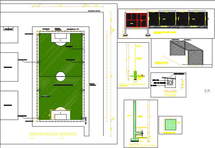 football stadium project detail cad file