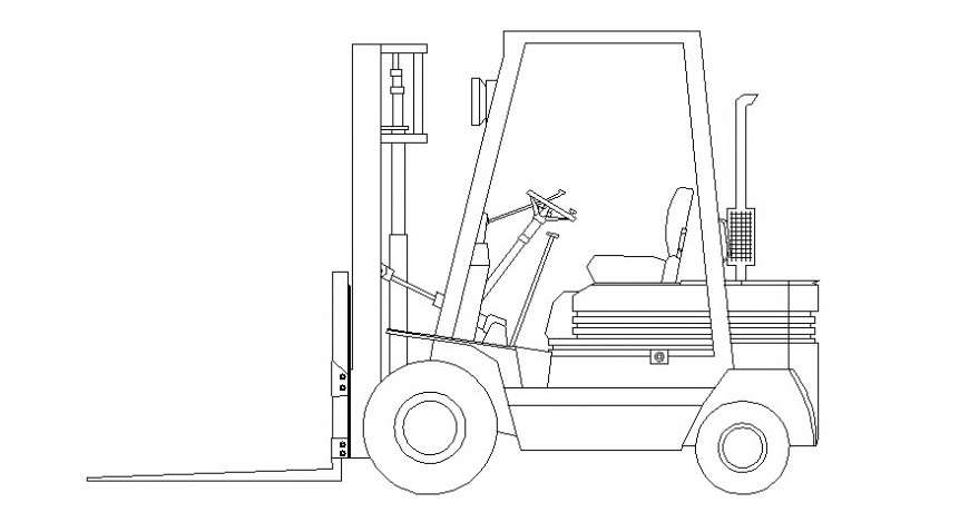 Fork lifter vehicle block elevation in AutoCAD
