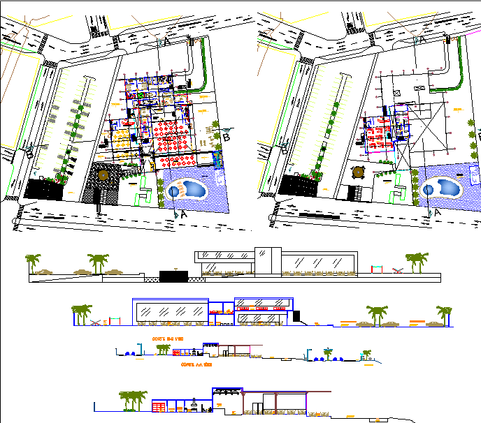 forkrestaurant pub dwg file
