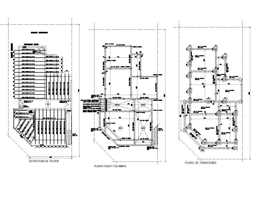 Foundation and roof plan dwg file