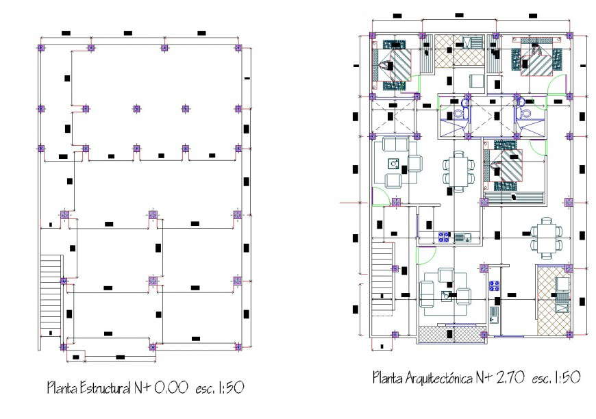 Foundation and working house plan autocad file