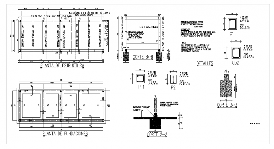 Foundation Detail With Elevation & Section design