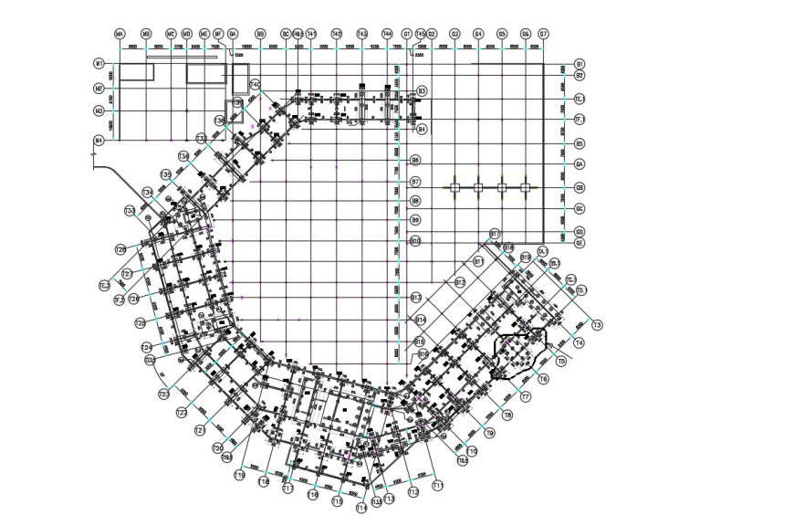 Foundation layout Plan in dwg file