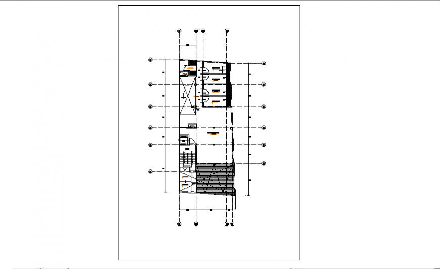 Foundation plan design of multi familiary housing design drawing