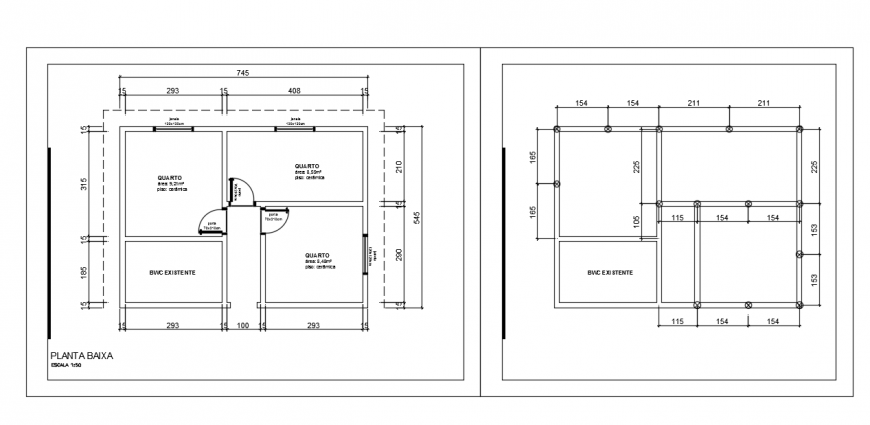 Foundation plan lay-out & house plan lay-out design
