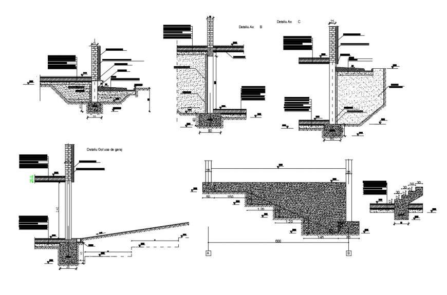 Foundation reinforcement construction cad drawing details dwg file