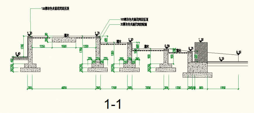 Foundation structure detail elevation and plan layout file