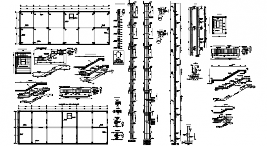 Foundation structure section detail model