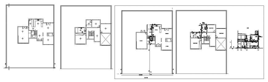 Framing plan structure and sanitary installation drawing details of multiple houses dwg file