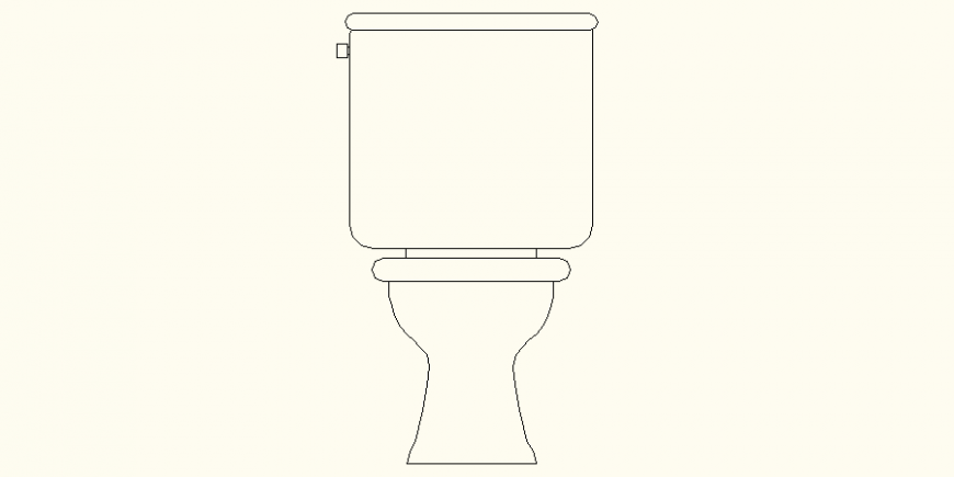 Front elevation English toilet detail dwg file