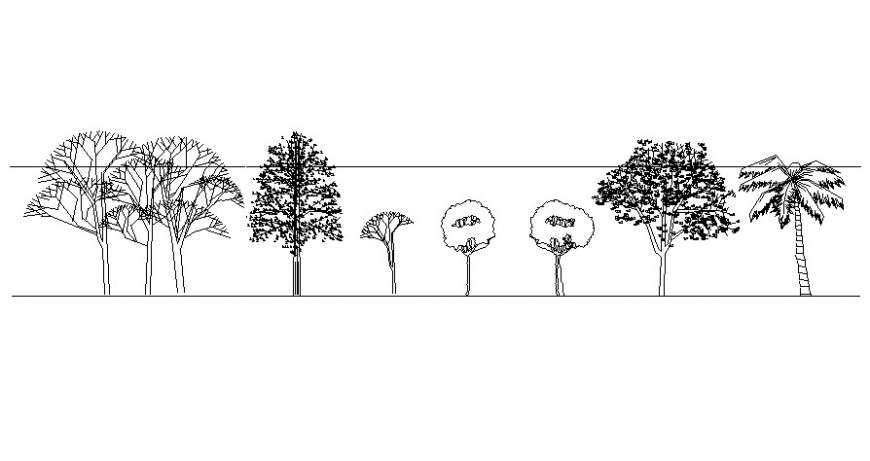 Front view of 2d different plants design unit