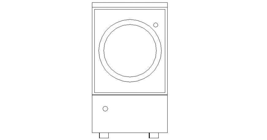 Front view of washing machine in AutoCAD file