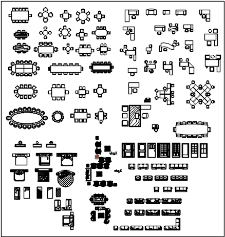 2D Furniture Models DWG File for CAD Interior Drawings