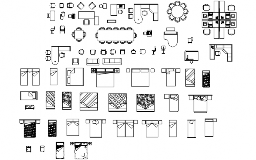 Furniture 2d view  blocks detail file