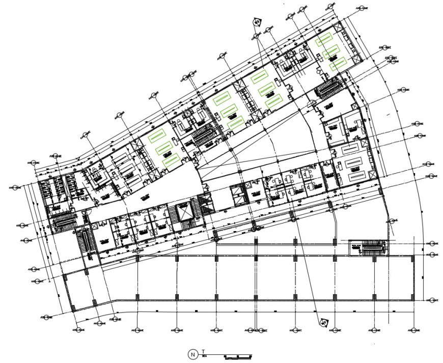 Furniture layout plan of the first floor in dwg file