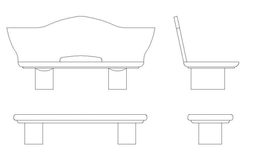 Furniture sofa sectional detail dwg file