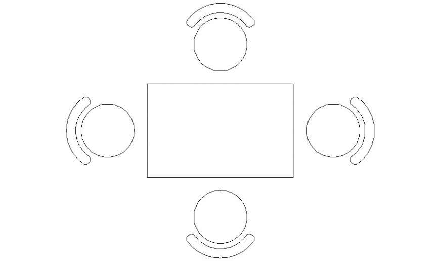 Furniture units block of table and chair details drawing in autocad software